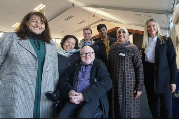 A team photo of Media as Allies with Carmen Parahi